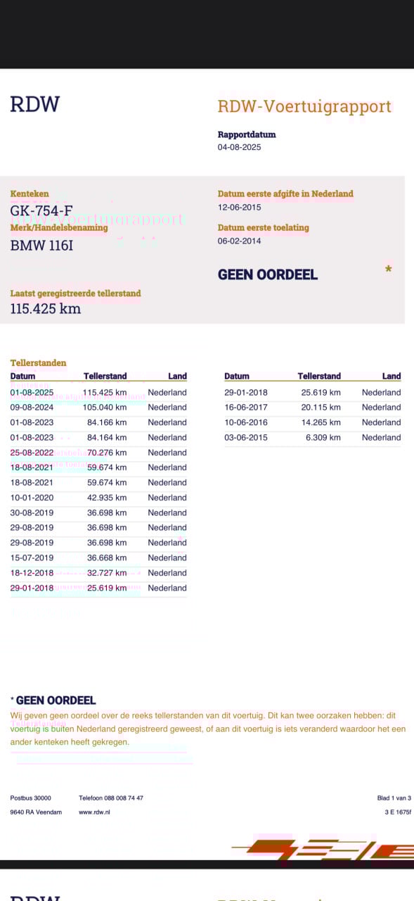 BMW 1-serie 116i F21 High Executive aut8 2014 vol jaar APK