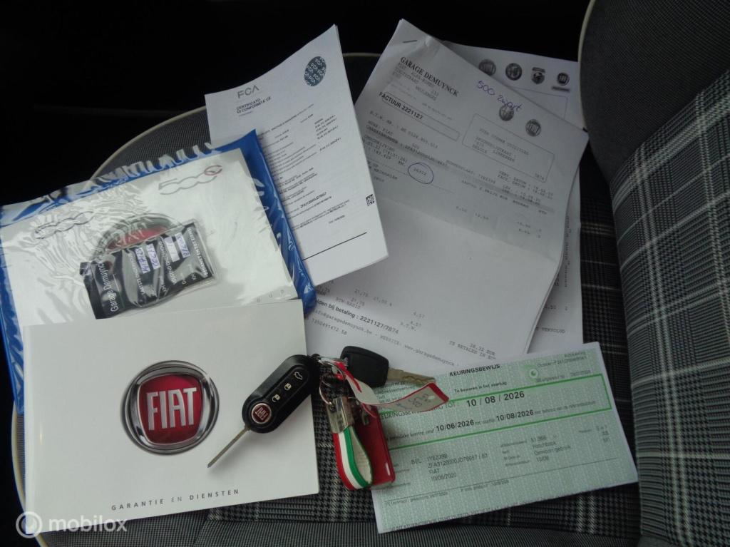 Fiat 500 1.0 hybrid lounge/big navi/carplay/dab/airco/cruise/lm velgen/1st 