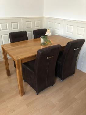 Eiken eettafel 160x80