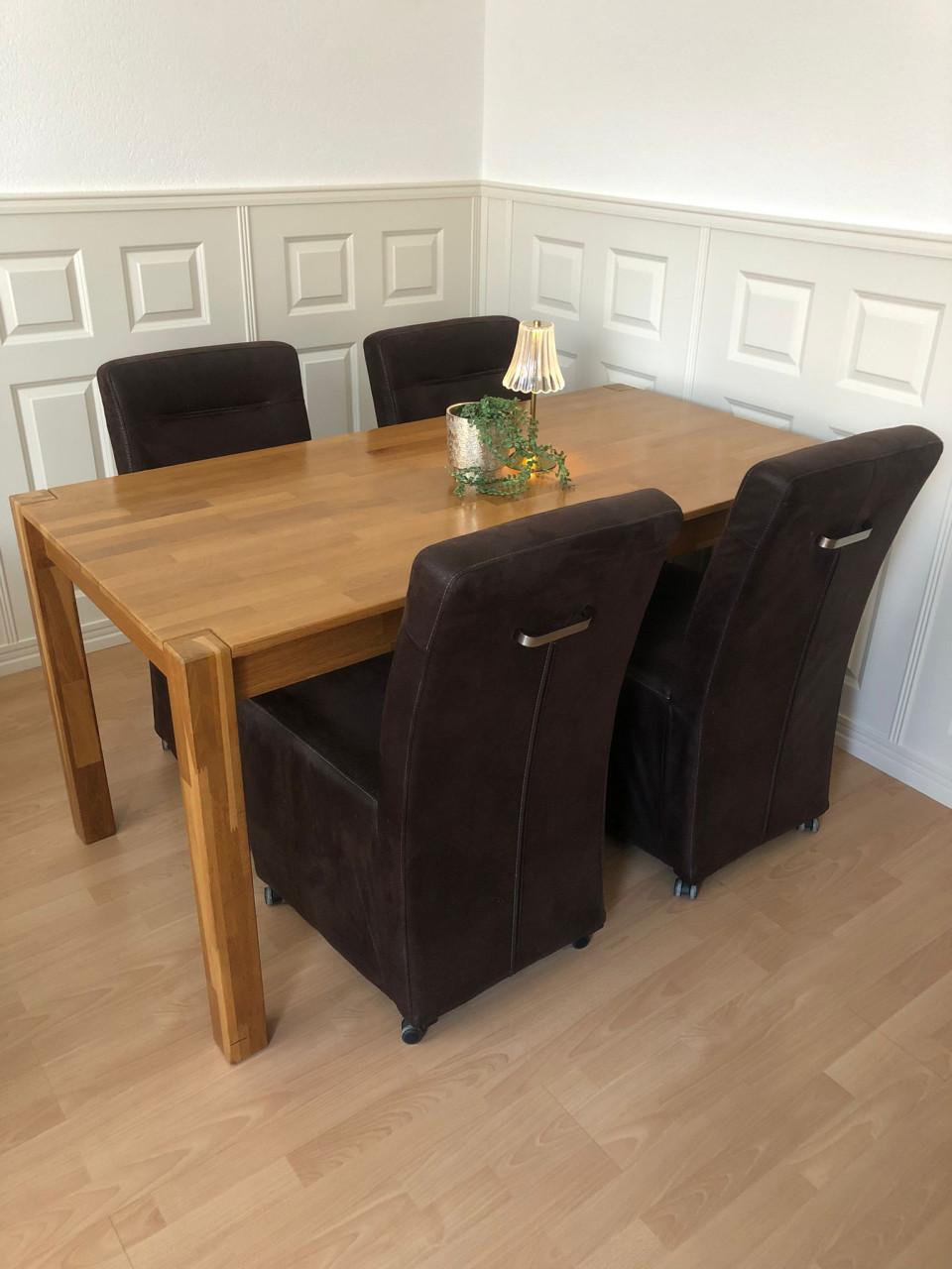 Eiken eettafel 160x80