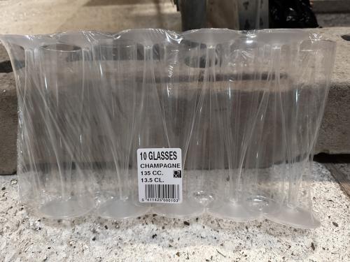 Plastic champagneflutes/glazen