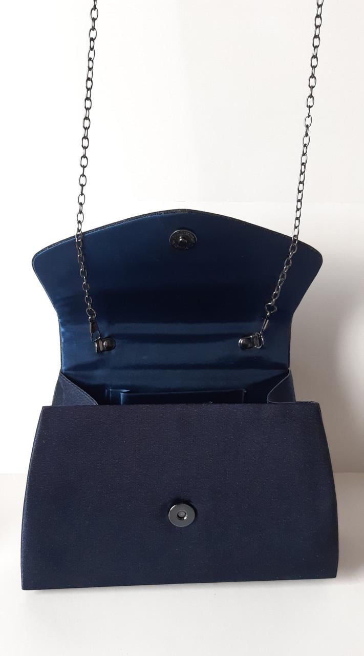Bulaggi clutch - Schoudertas - Satijn- Glitter - Donkerblauw -