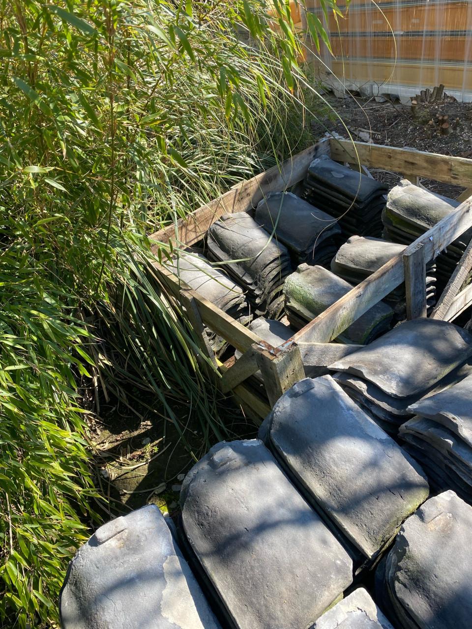 Oud Hollandse dakpan handvorm blauw gesmoord