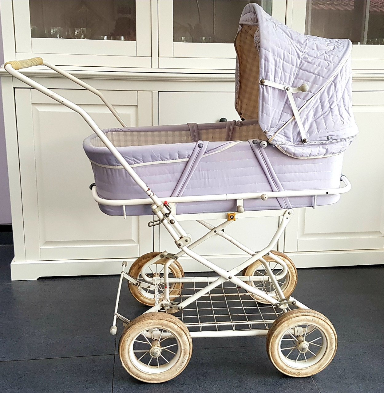 Vintage combi kinderwagen/wandelwagen met toebehoren, merk Koelstra