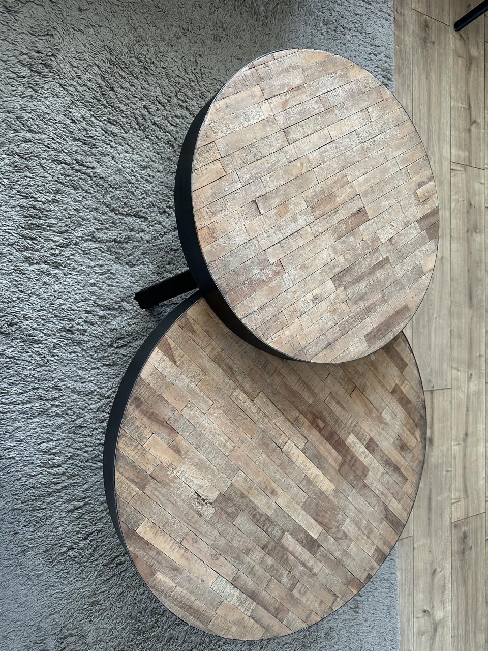 Salontafel set hout/ metaal