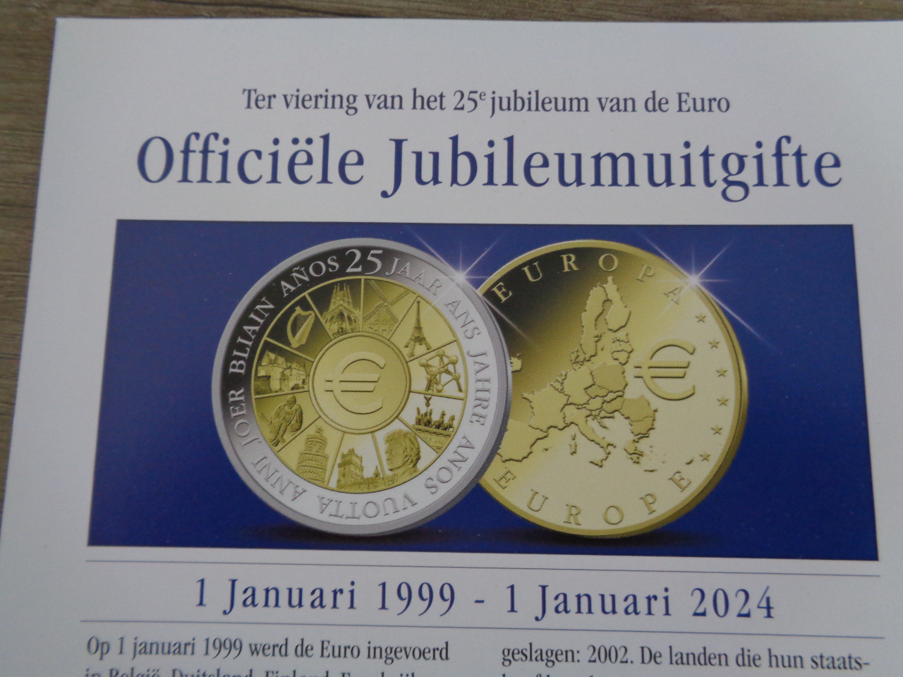 Herdenkingsmunt 25 jaar euro