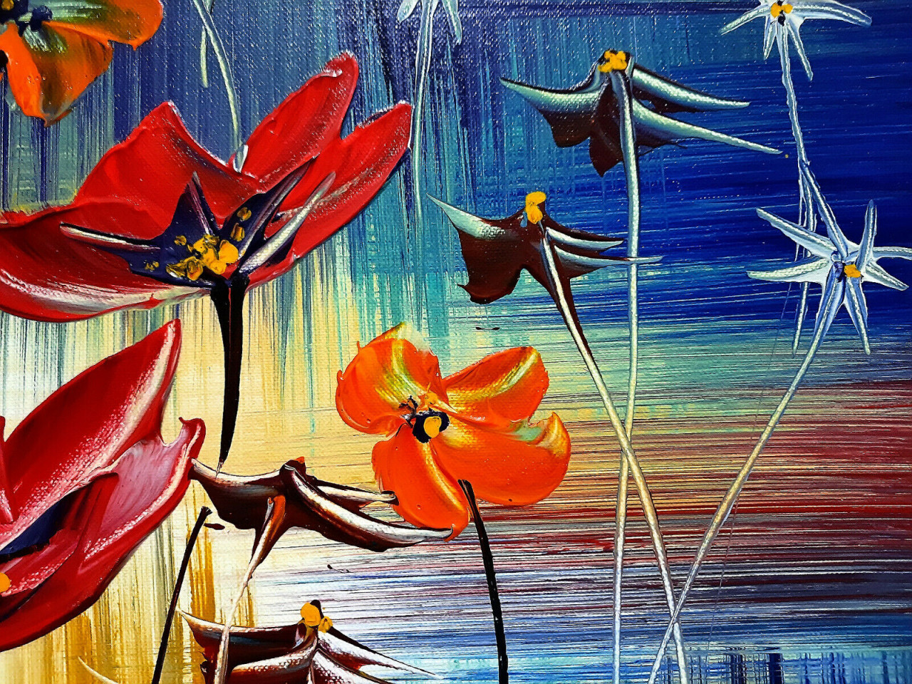 ...Dreamfield... Prachtig Acryl 3 luik 120 cm x 80 cm x 4 cm