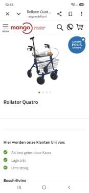 Rollator quatro blauw 89 euro t.k!nooit gebruikt