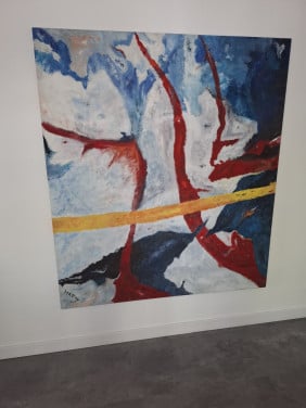 Mooi GROOT kleurrijk schilderij 180 x 160