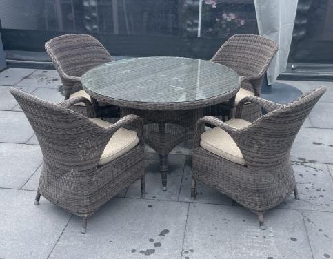 4 Seasons Outdoor Tuinset - Wicker met Glazen blad