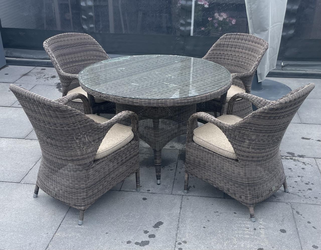 4 Seasons Outdoor Tuinset - Wicker met Glazen blad