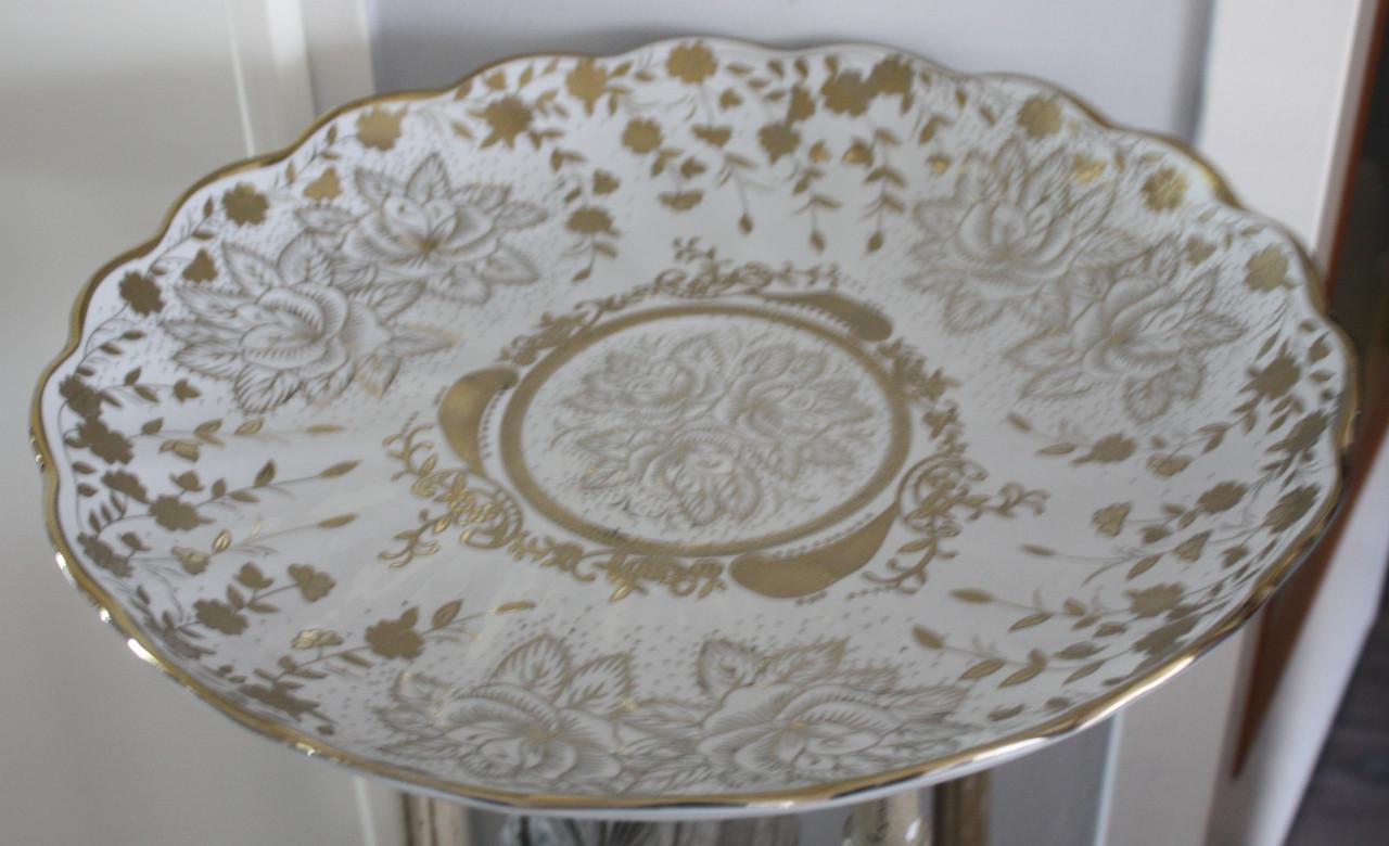 Mooi decoratie bord schaal  met gouden werkjes