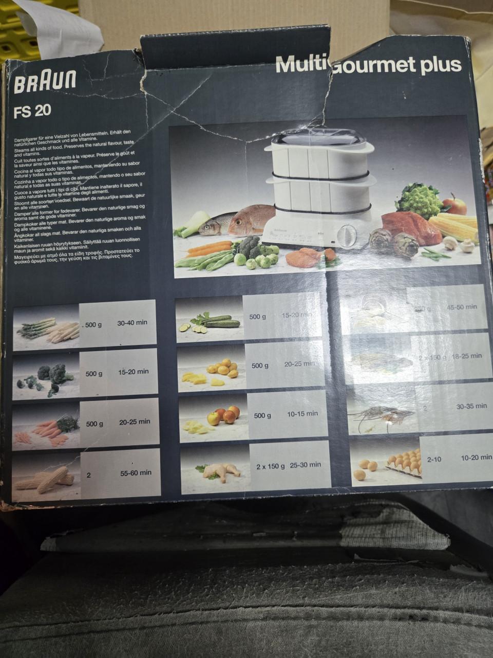 Braun MultiGourmet Plus FS 20 stoomkoker met een vermogen van 850 watt.