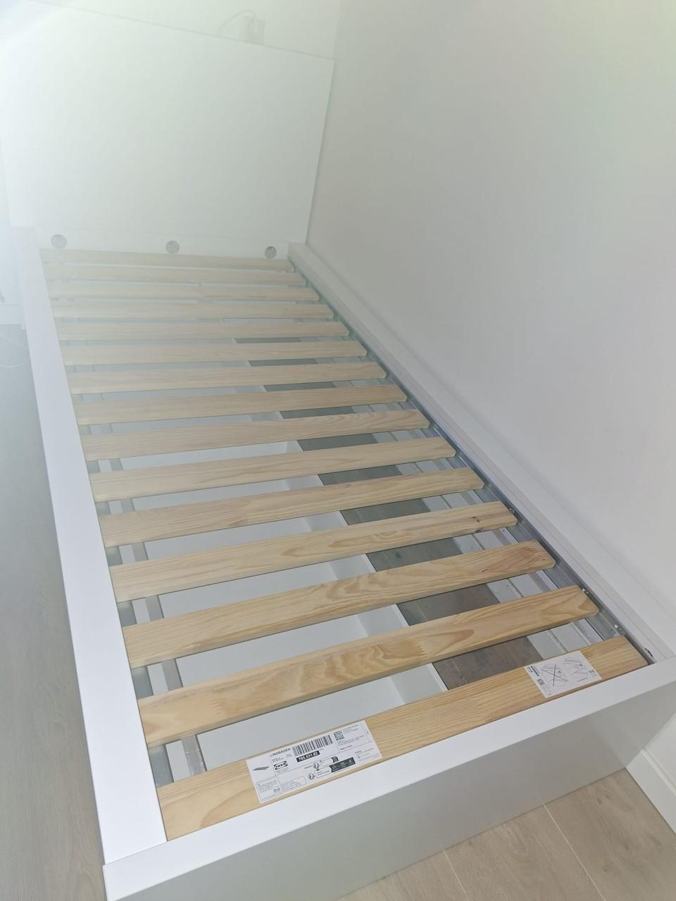 Ikea Malm 1 persoonsbed met lades wit