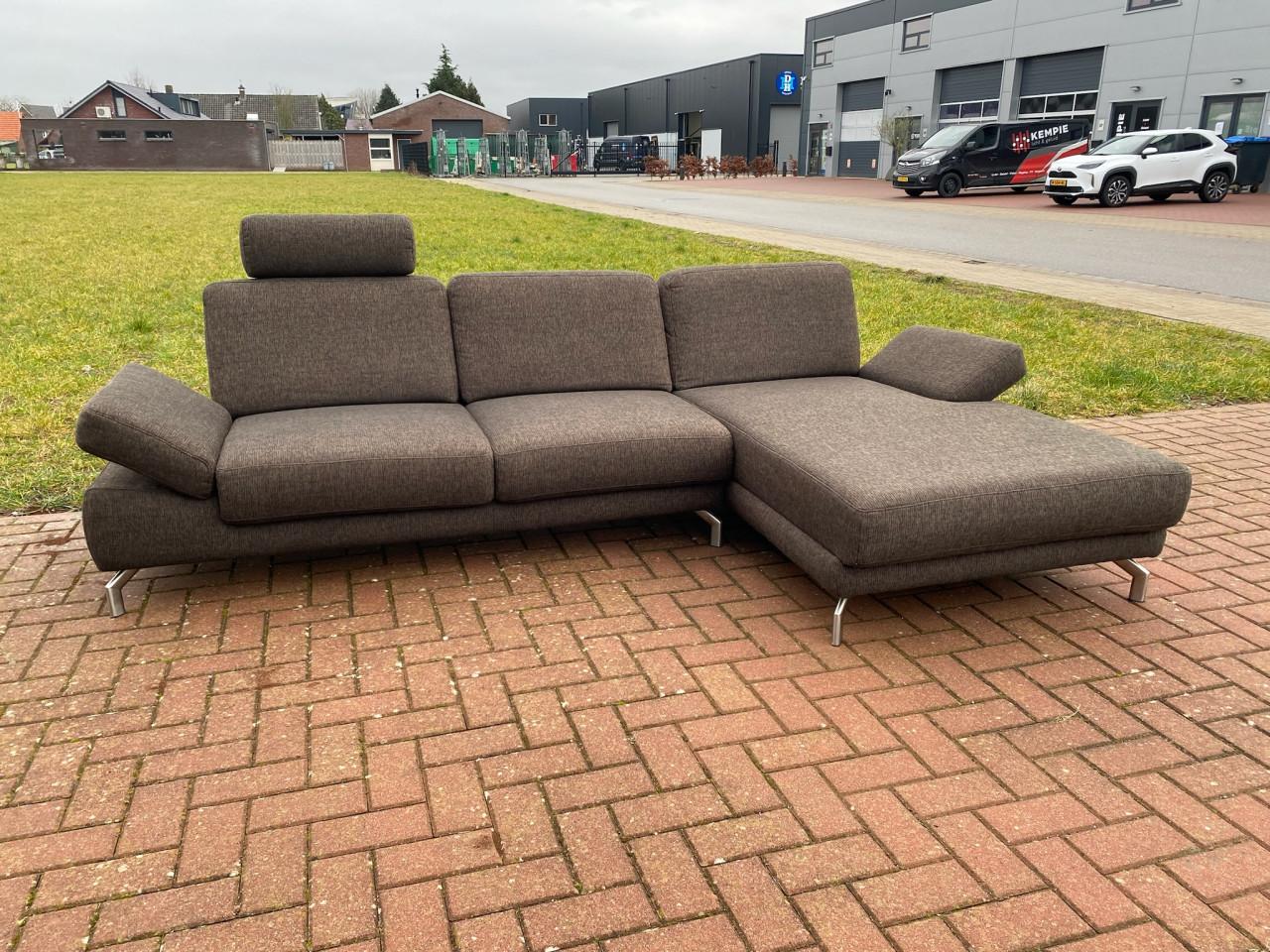 Henders & Hazel Donkerbruine Stoffen Hoekbank-Gratis Levering NL