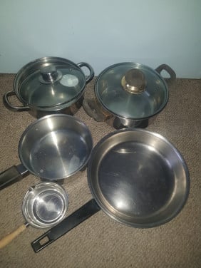 Partij kook en bakpannen