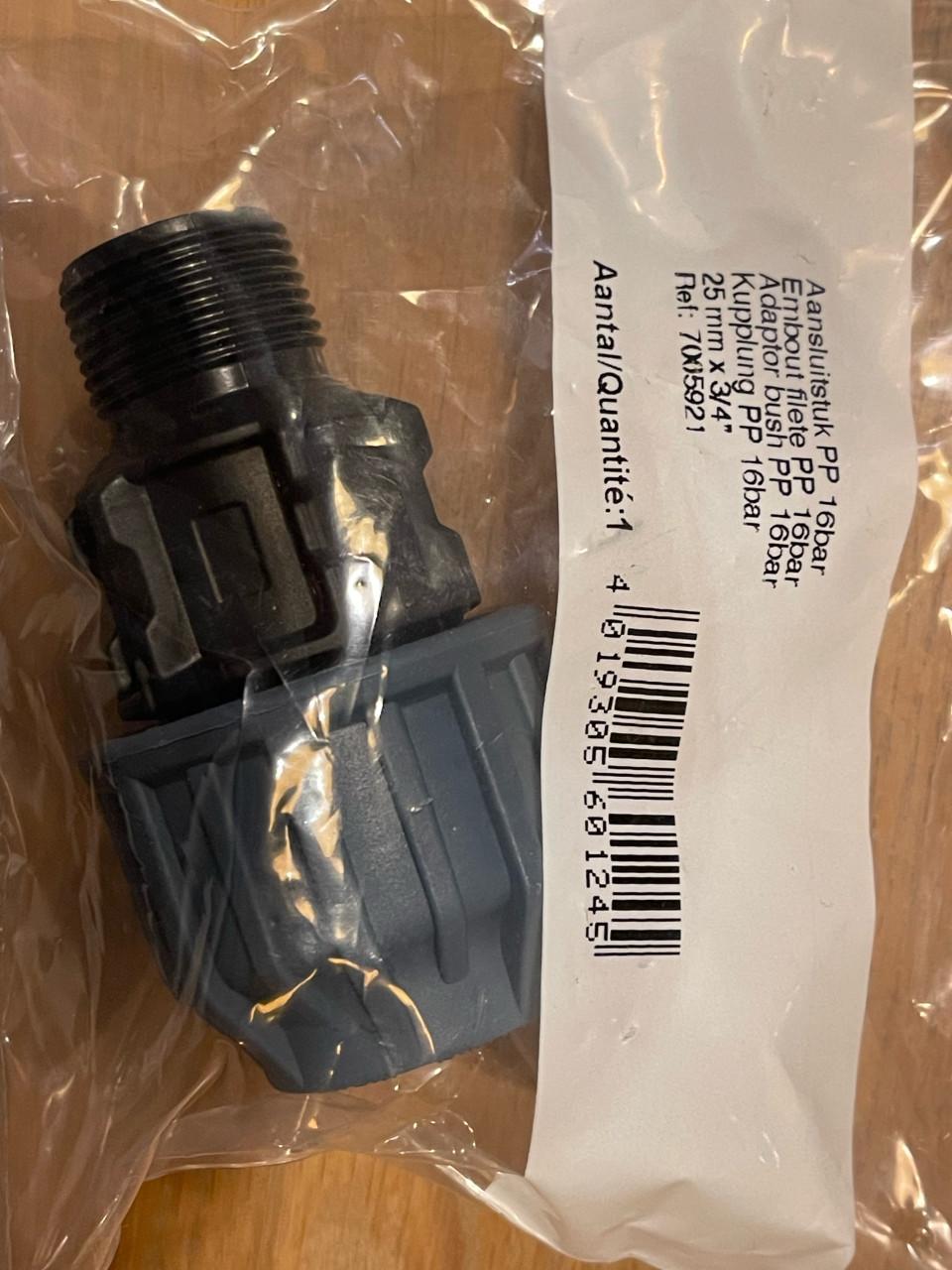 10x Tyleen Koppeling 25mm x 3/4" Knelkoppeling 16bar Kiwa