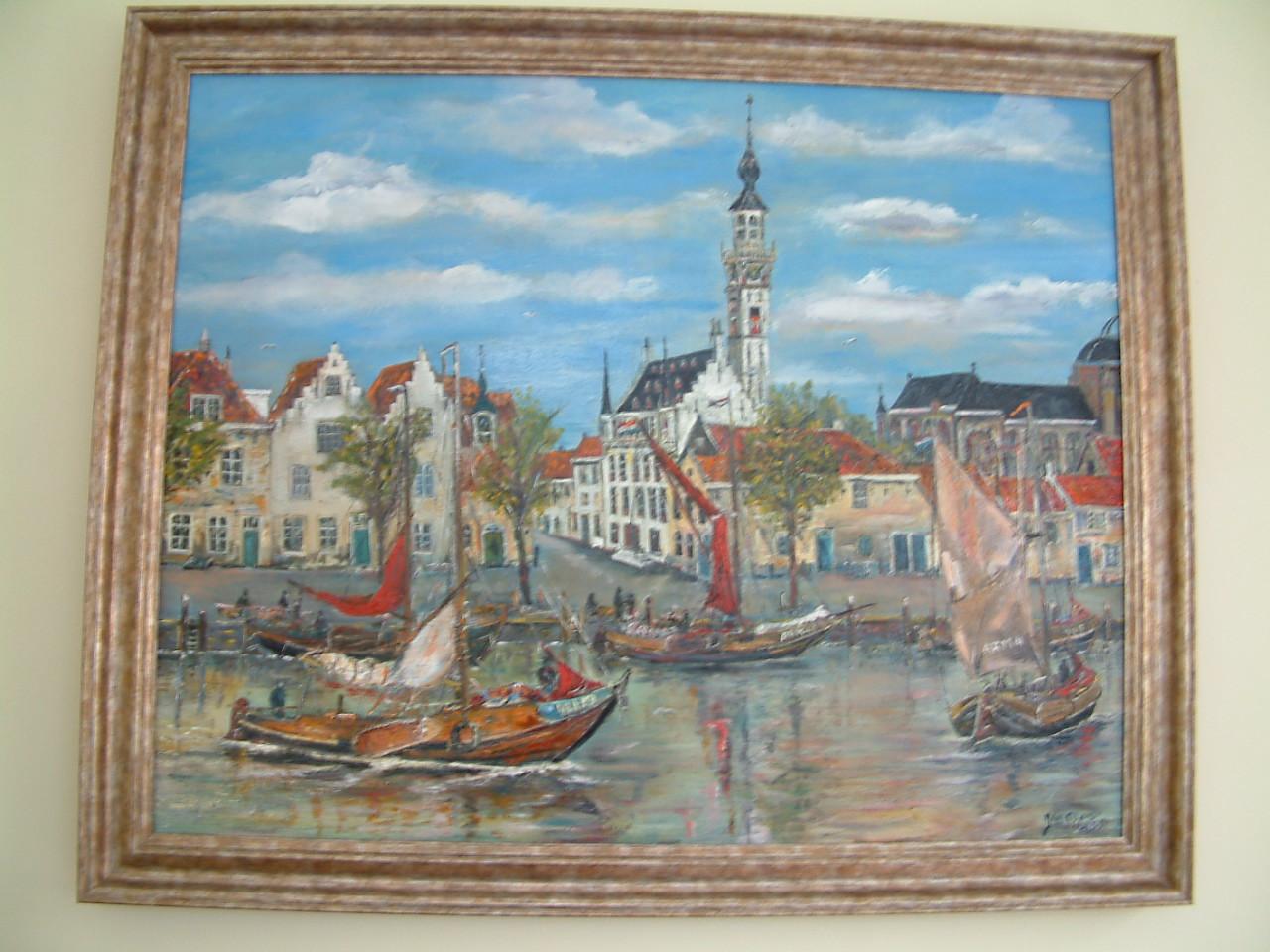 Div schilderijen  oude  zeil visserij met Veere -Vlissingen  Jac Caljouw