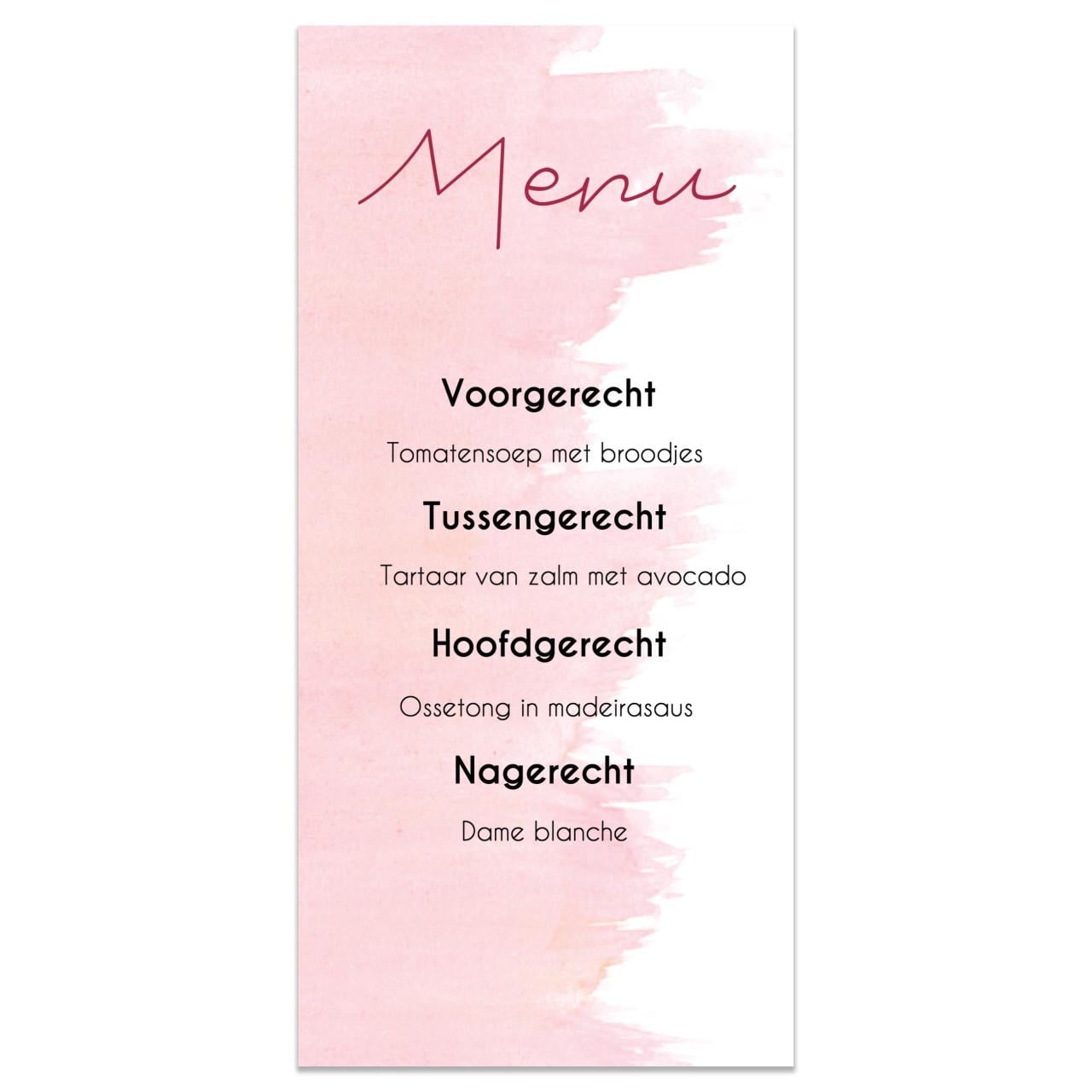 Menu kaart - 21 diner kaart