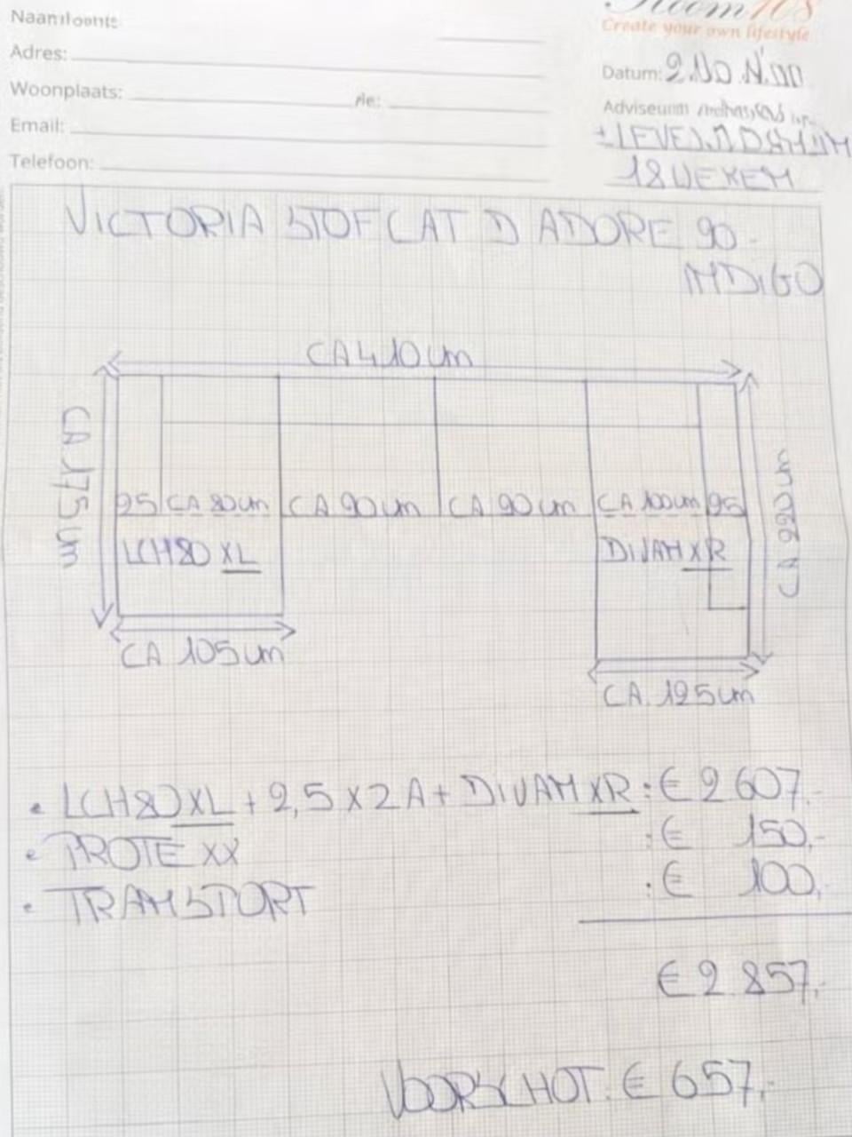 Ruime design (hoek)bank