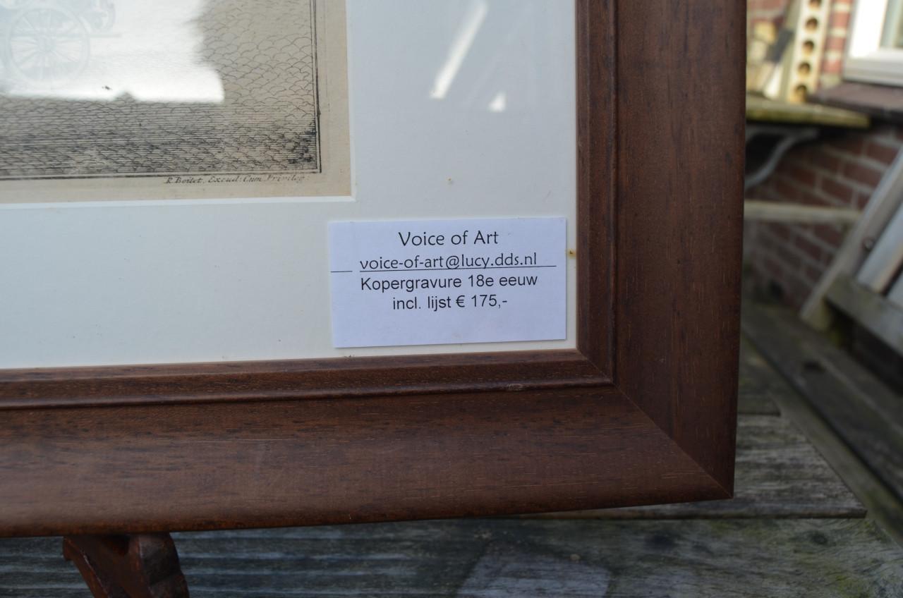 Ets/kopergravure Hofje van Hogelande Den Haag 18e eeuw