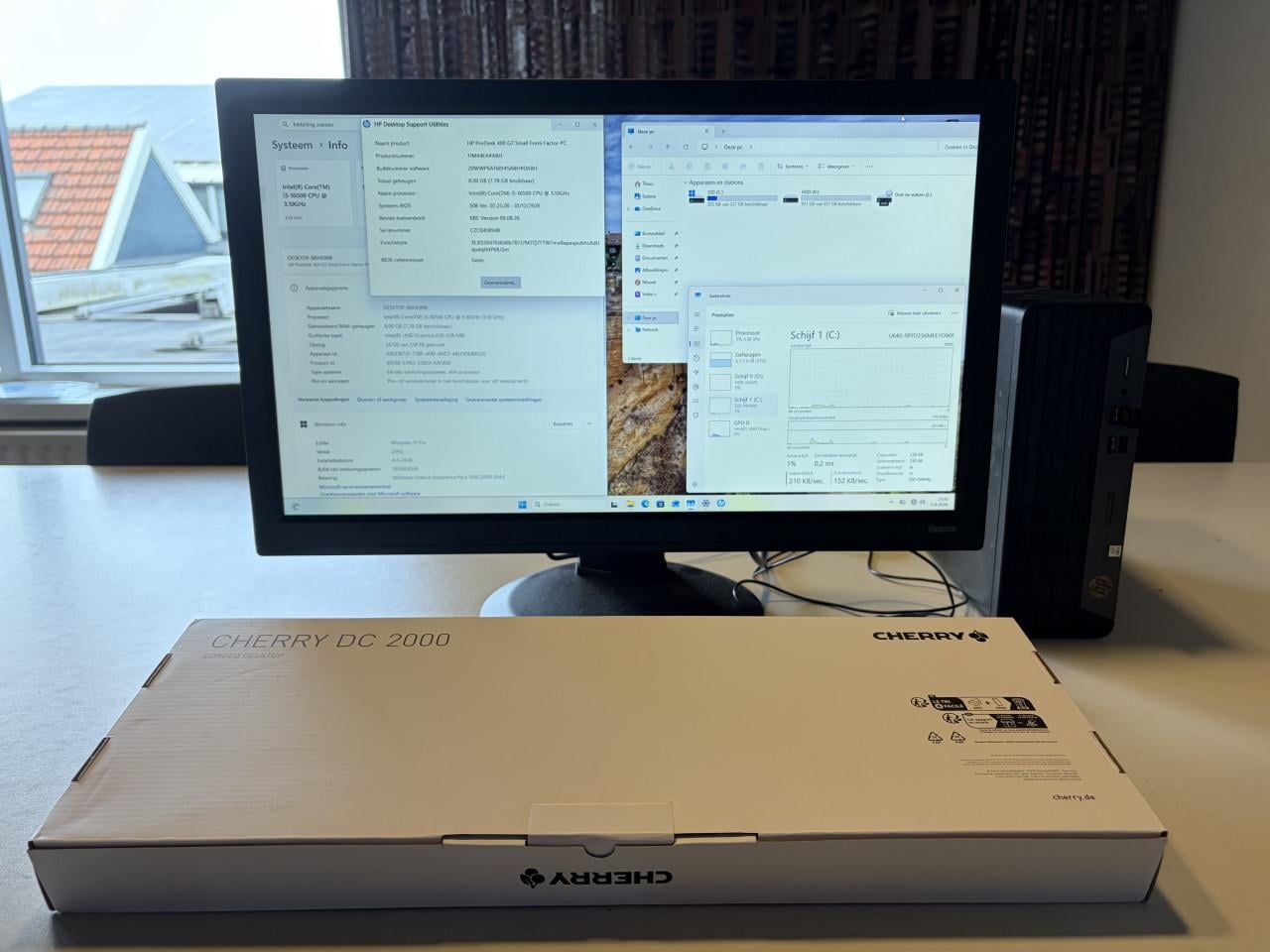Complete HP ProDesk 400 G7 SFF i5-10500 8Gb 256Gb+1Tb Win11 24" 195€