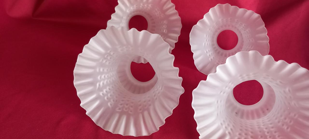 4 lampenkapjes, glas