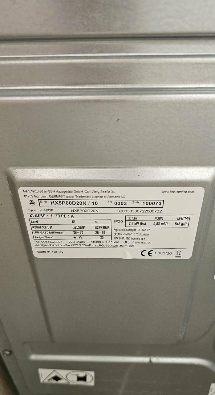 Siemens gasfornuis met oven in prima staat