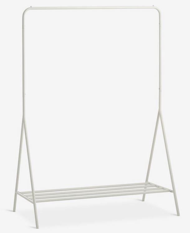 Stalen kledingrek, wit, poedergecoat, stevig, 110 x 155 x 50, top staat