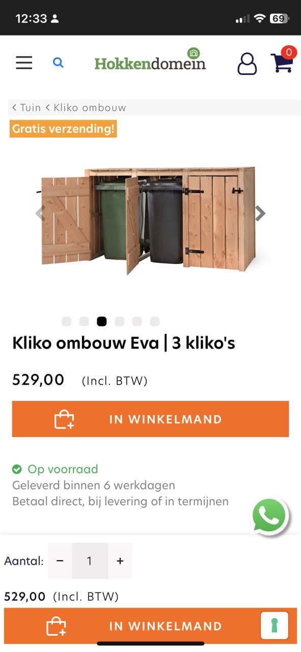 Containerombouw voor kliko nieuw