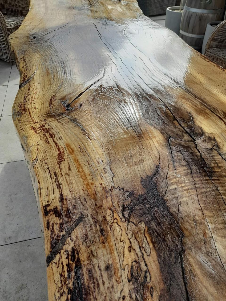 Unieke Boomstamtafel in Beuk 250x80x78 cm