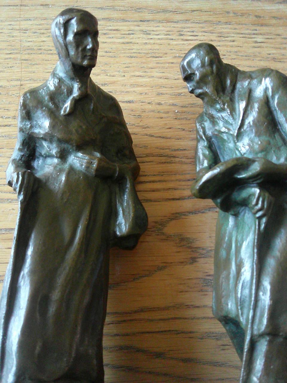 EDWARD MELIS 1880-1843 TWEEKLEURIG GEPATINEERD BRONS