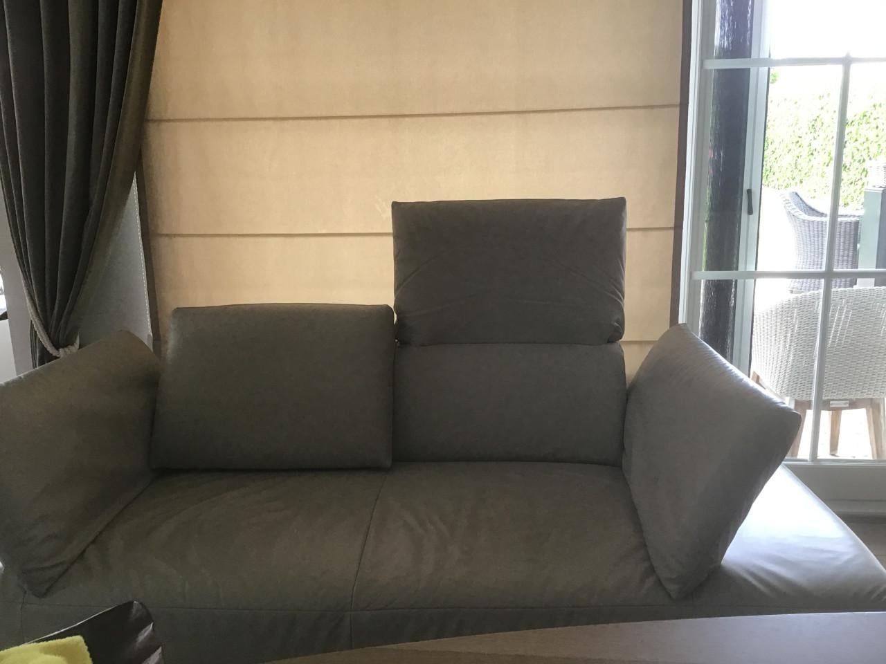 Leren bank, crèmekleurig, moderne look