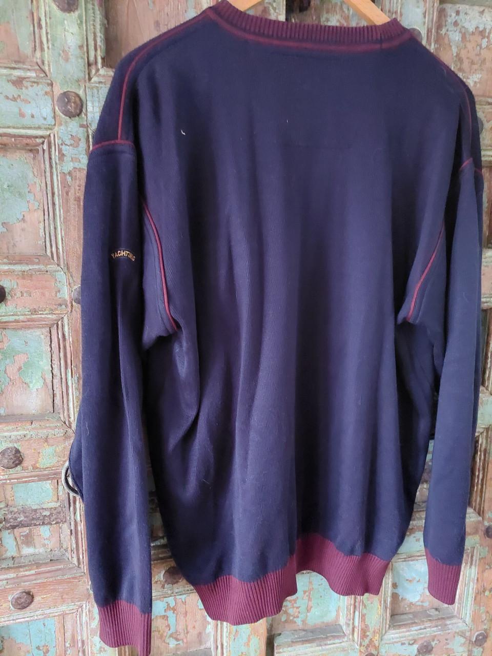 Warme N.L.F Yachting herentrui mt. XXL marine/bordeaux