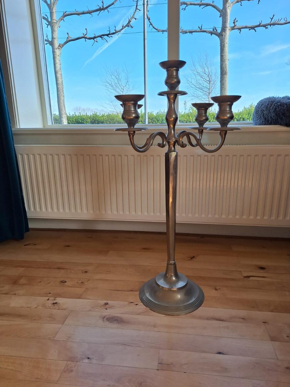 Prachtige zware kandelaar chroom