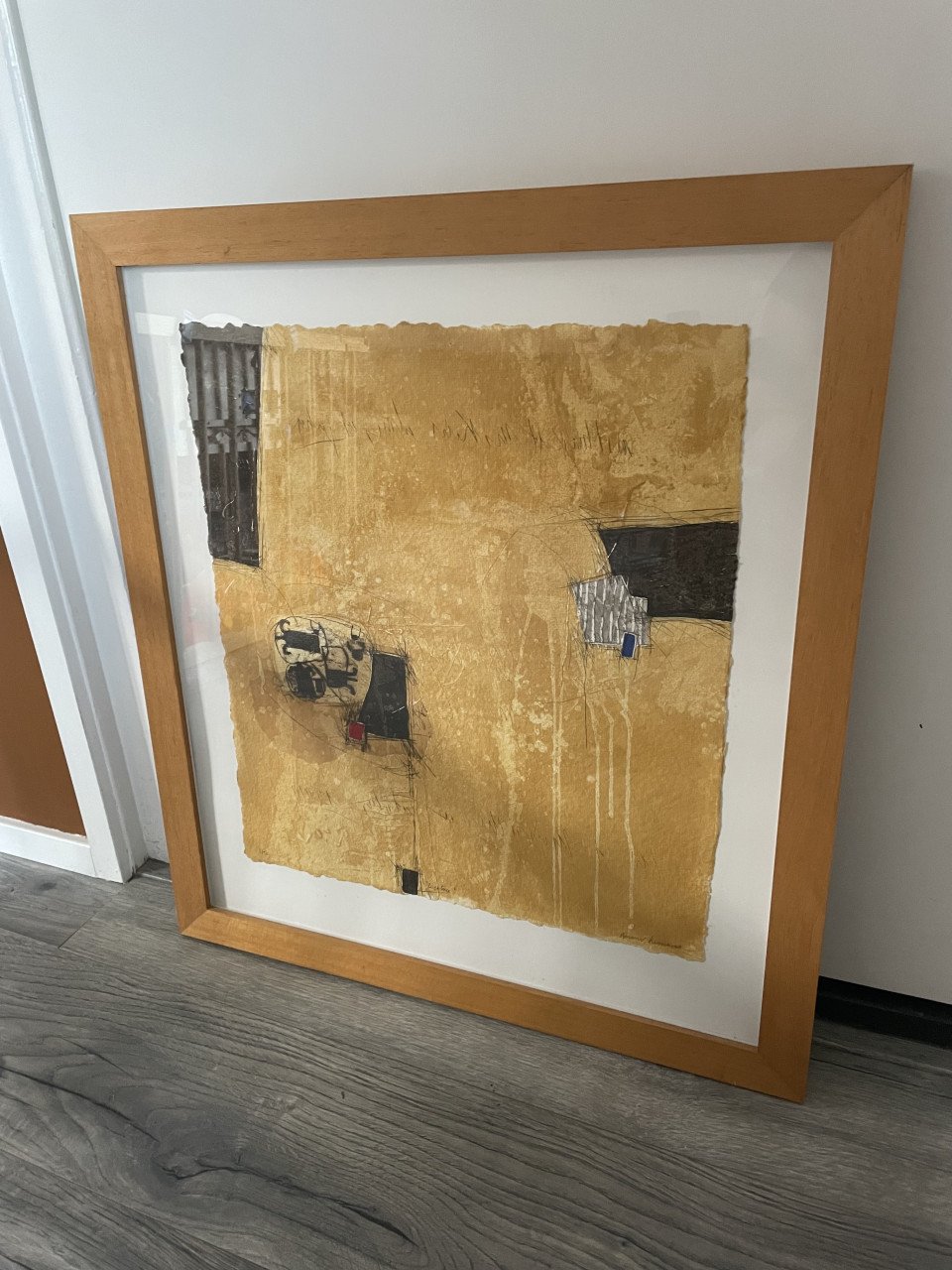 Kunstwerk ets Bernard Remusat Frans abstract