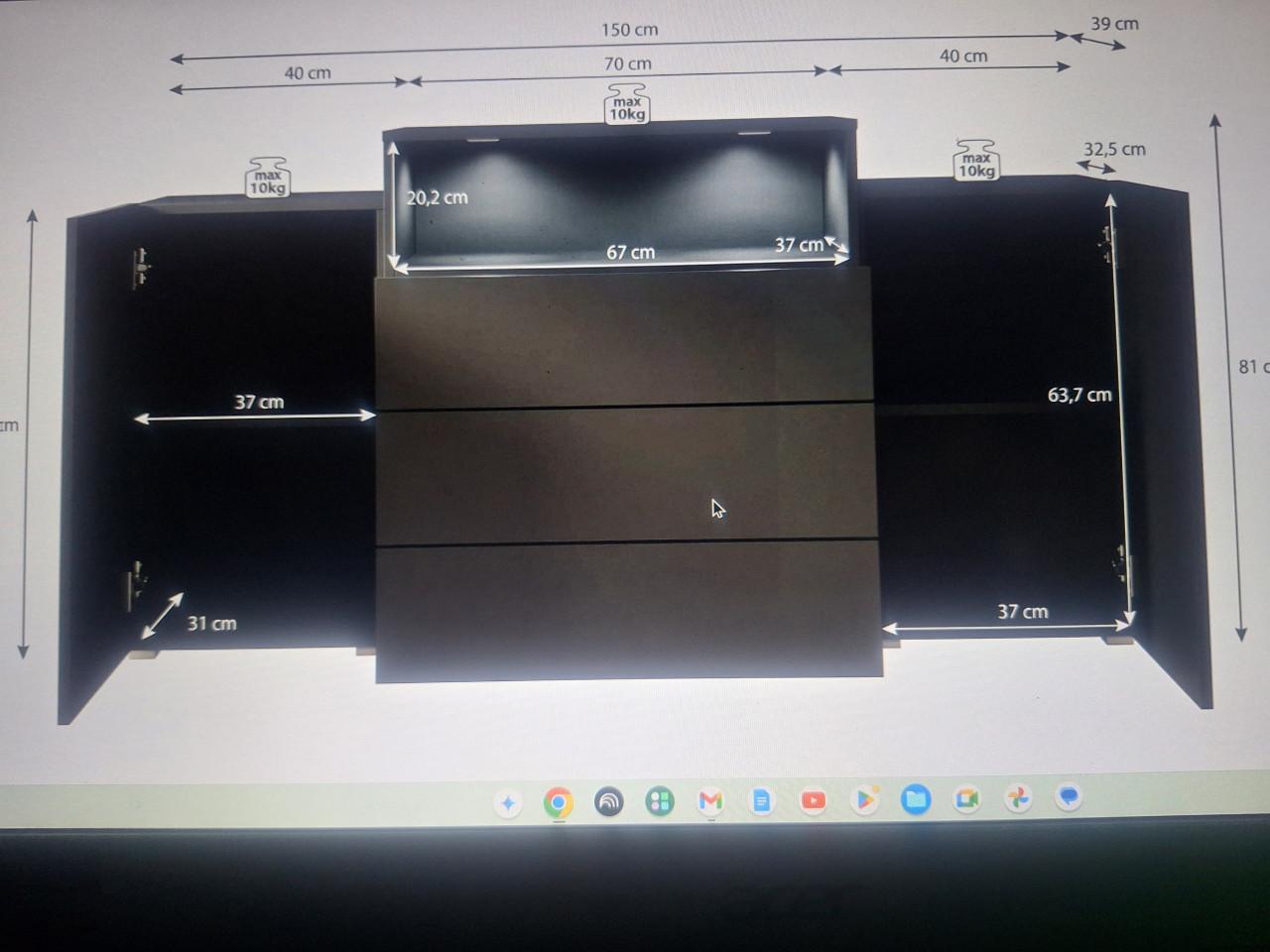 Zwart dressoir, modern