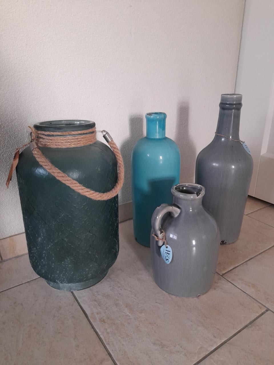 Mooie set  H&S  flessen / kruiken / potten / vazen ( z.g.a.n.)
