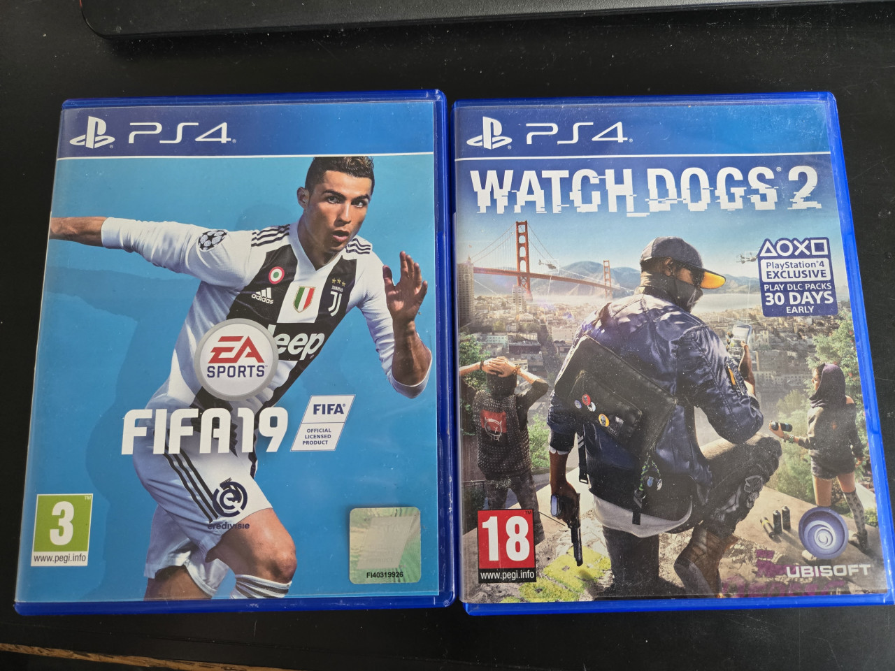 PS4 spellen Fifa 19, Watchdogs 2