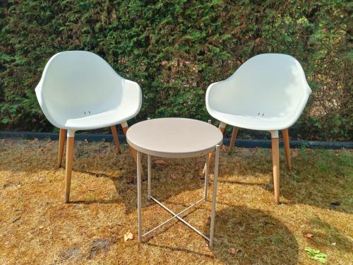 Set van twee witte kuipstoelen