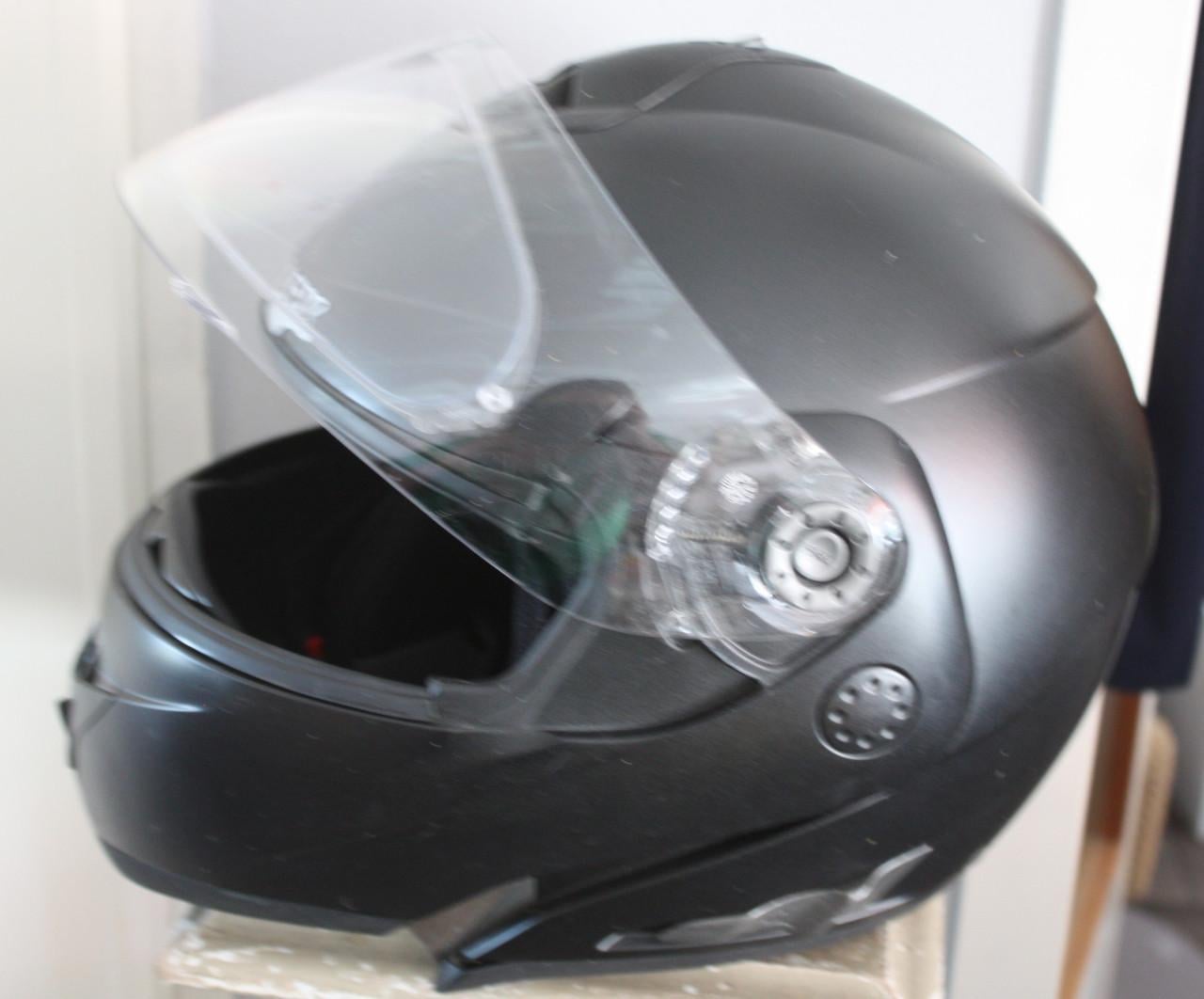 Shark motorhelm zwart met dag- en nacht-vizier