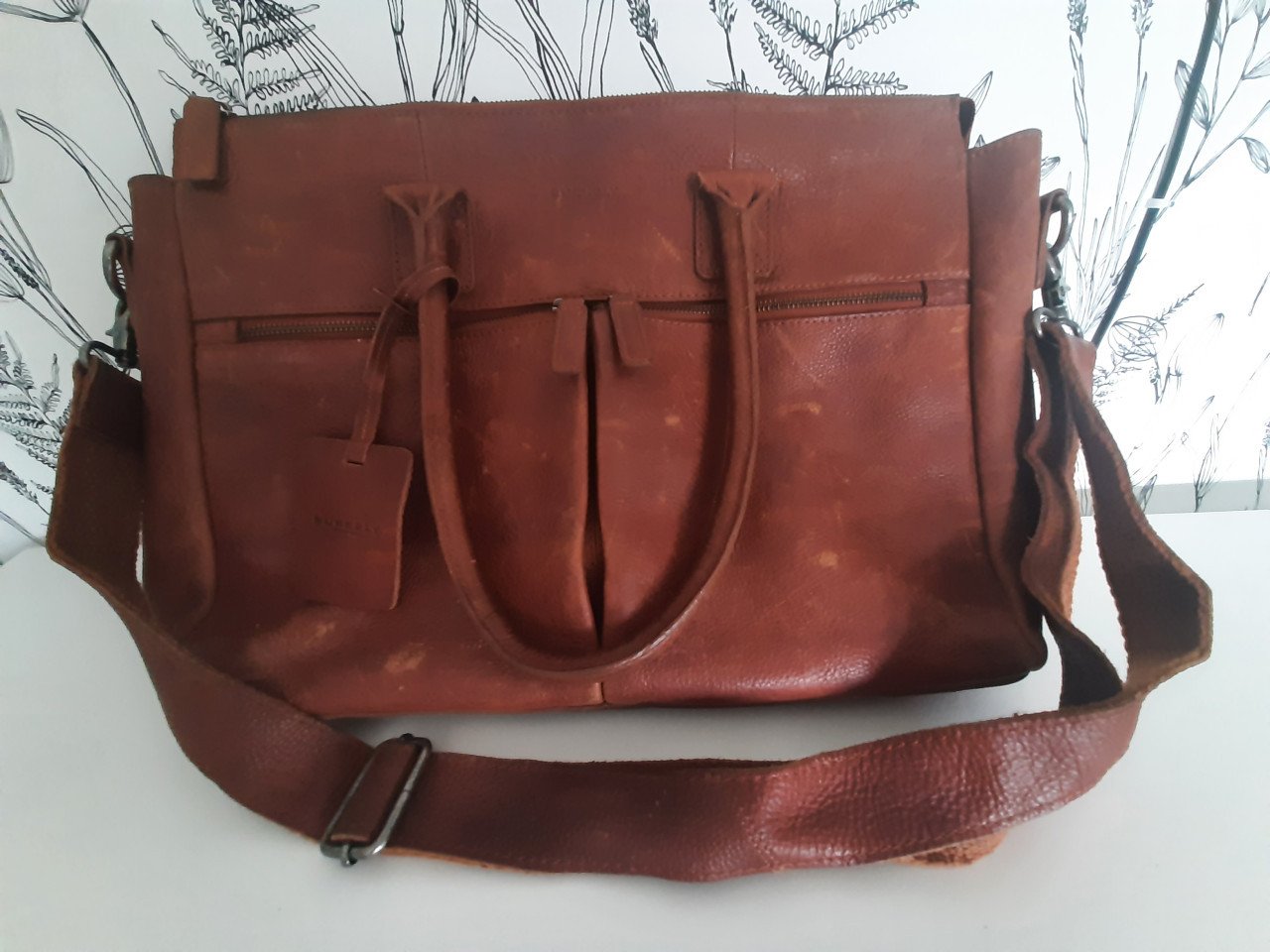 Burkely laptop tas ruw leder