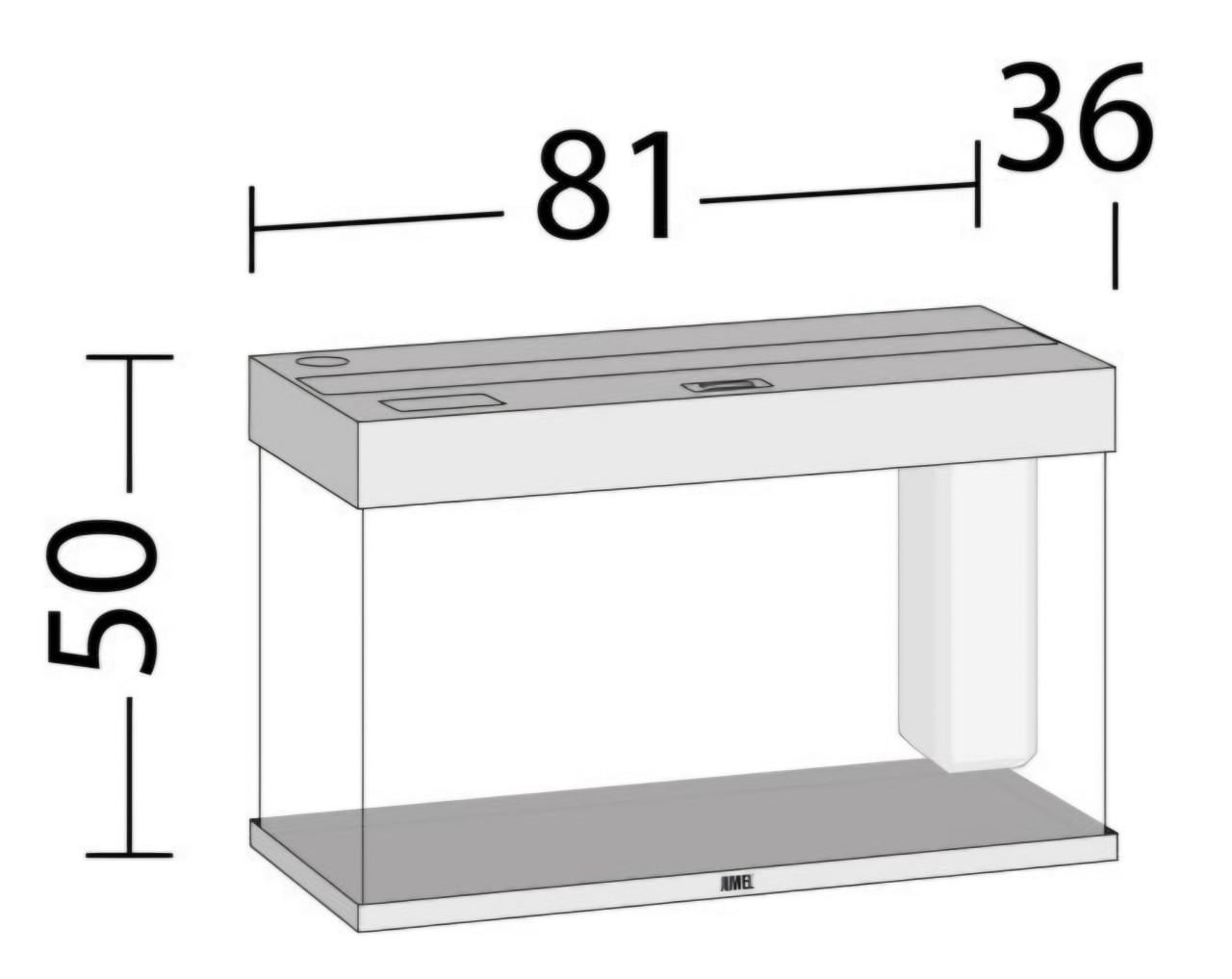 Compleet aquarium met onderkast en 'bewoners'