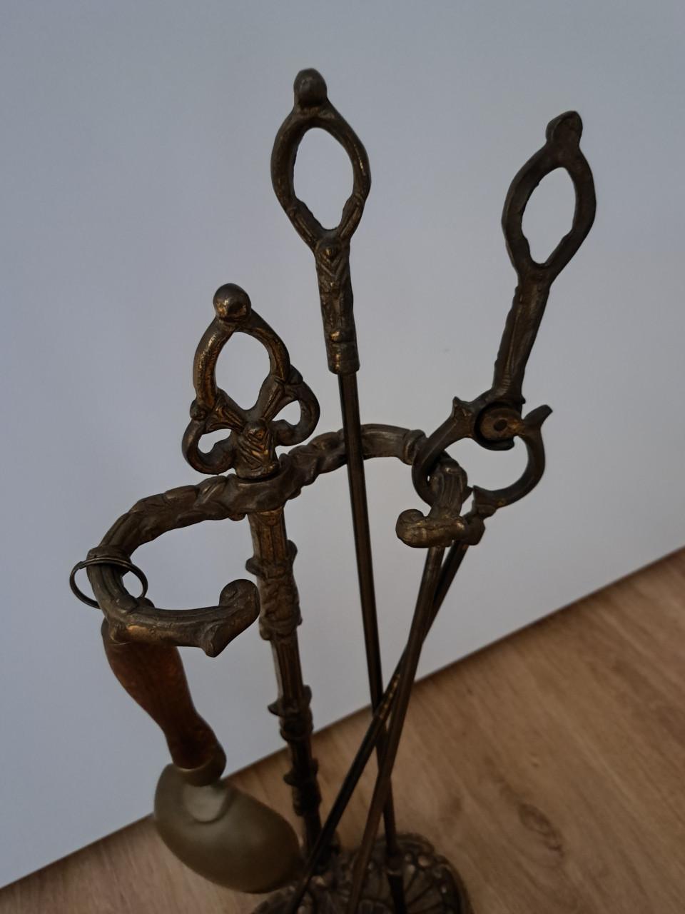 Koperen openhaard set.