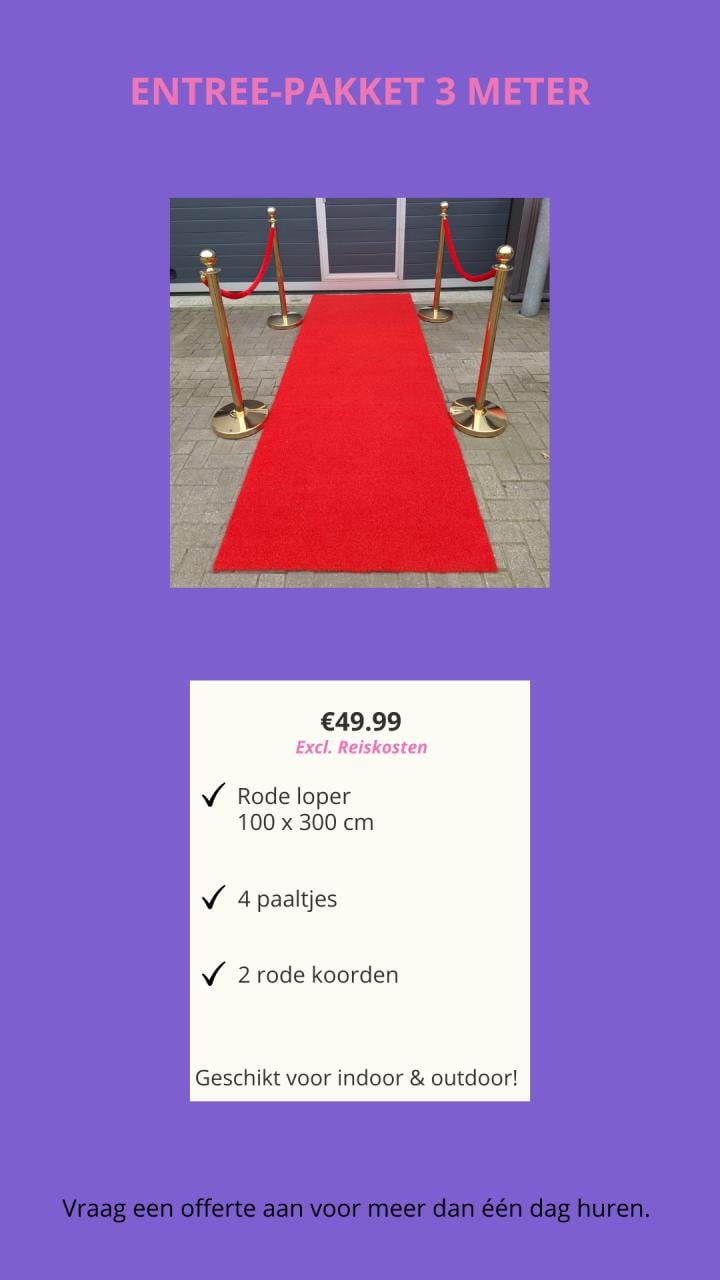 Rode loper huren, entreepakket