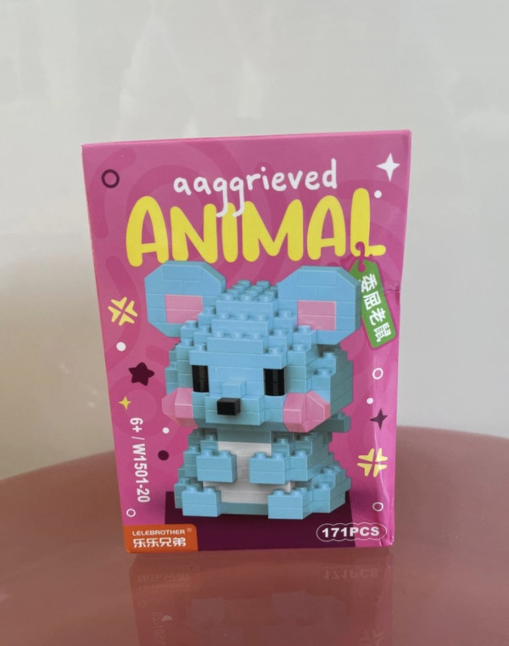Mini bouwpakket – Blauwe muis (nieuw & ongeopend)