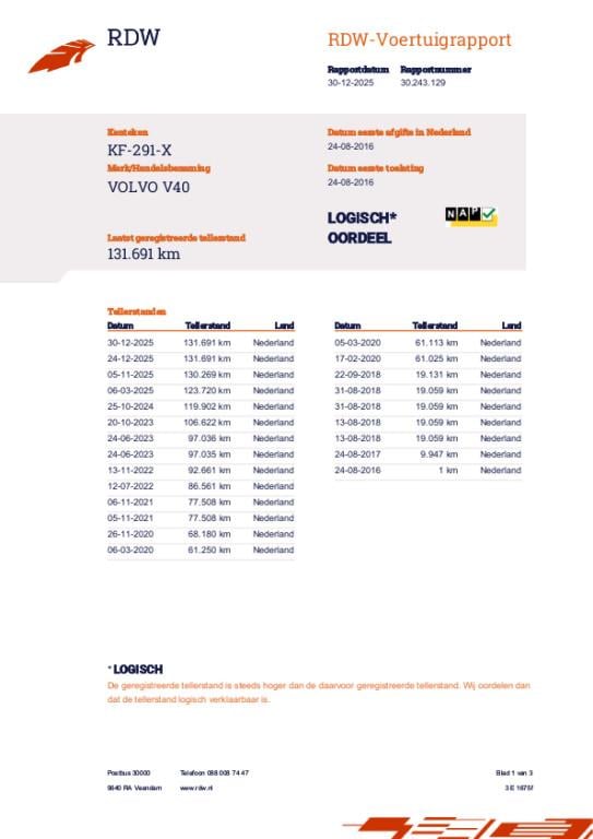 Volvo V40 2.0 t2 nordic+ | dealeronderhouden | orig. nl