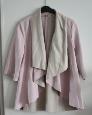 Vestje oudroze beige suedelook maat T2