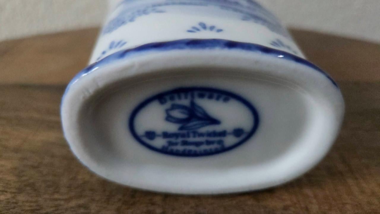 🌿 Delfts blauw mandvaasje. Delftware Royal Twickel.