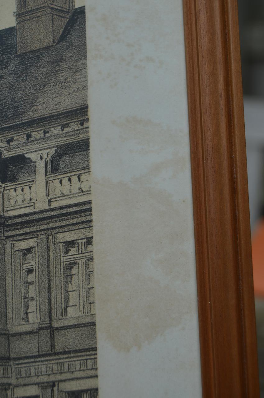 Belgische lithografische prenten van gebouwen (1)